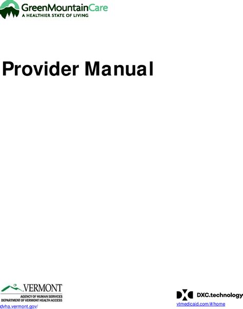 Vermont Medicaid Provider Manual.